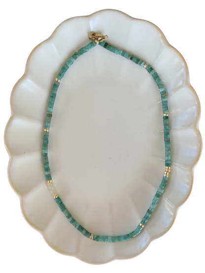 Green jasper & opal necklace